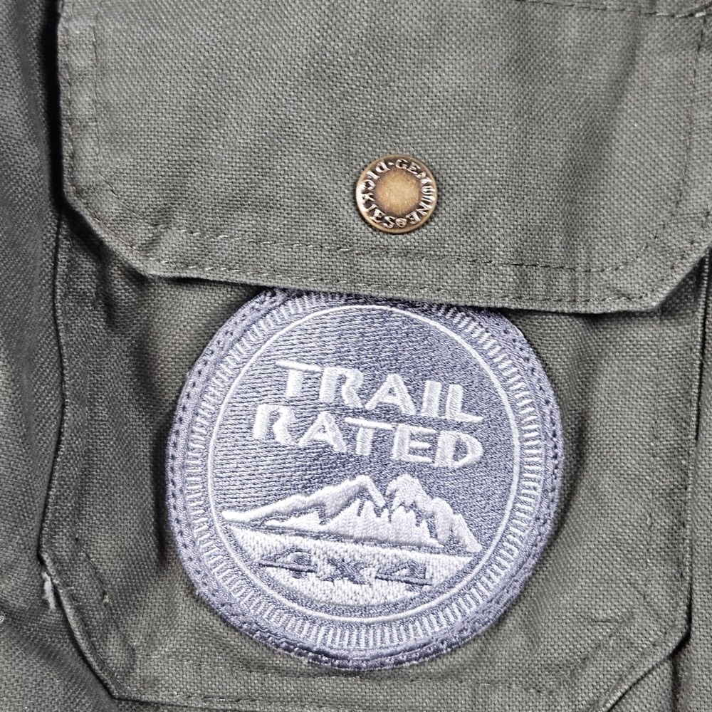 Dickies Hooded Canvas Jacket Mens Large Green Jeep Trail Rated USA Patches - Picture 6 of 9